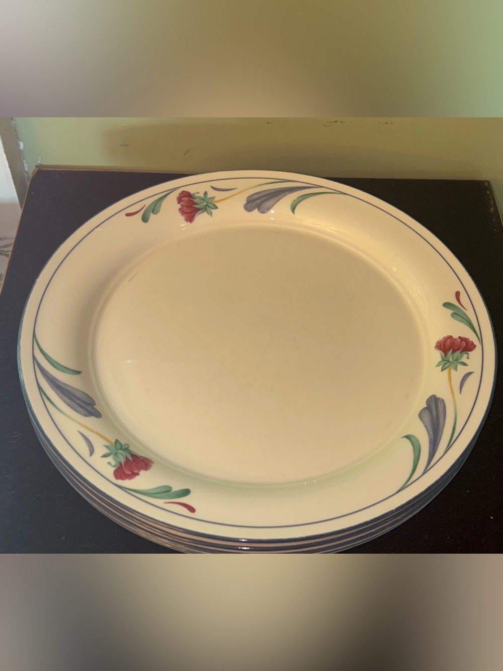 Vintage Lenox “Poppies on Blue” Dinner Plates Set of 2